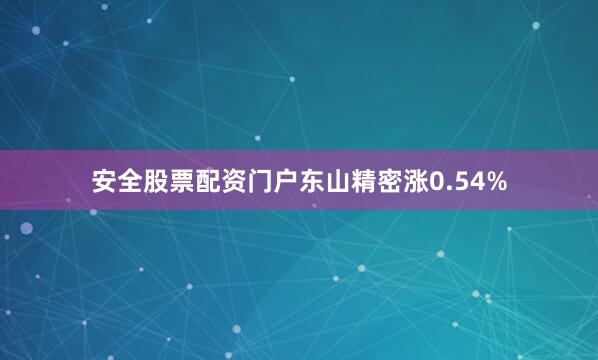 安全股票配资门户东山精密涨0.54%